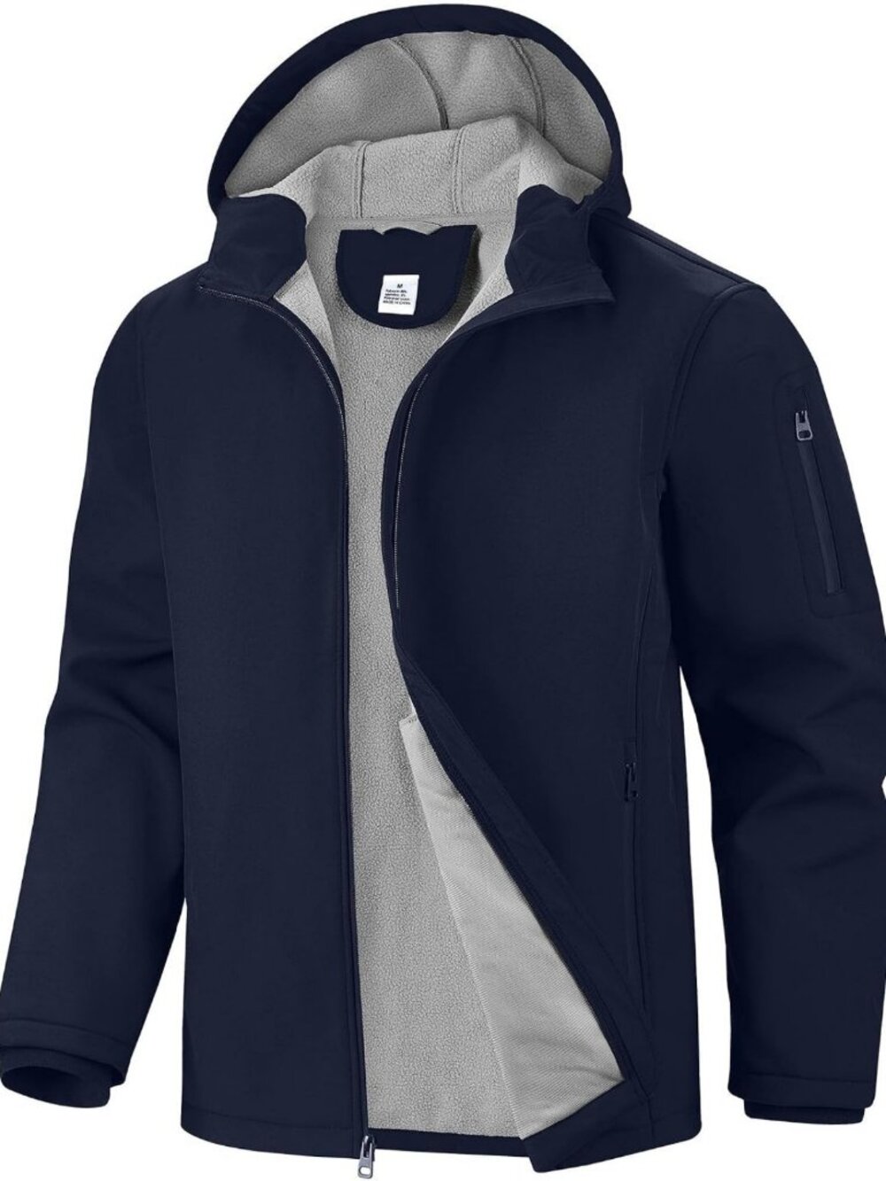 Men's Waterproof Softshell Rain Jacket, Fleece Lined, Warm & Cozy Rain Coat